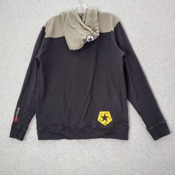 VINTAGE Tribal Gear Men Sweatshirt Large Black Hoodie Logo Embroidered Full Zip - Picture 6 of 13